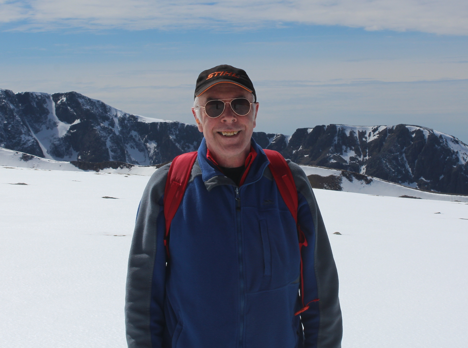 Roddie McKenzie top of Anoch Mor, The Ben in Background (1)